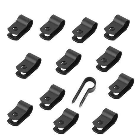 100 Pieces 1/4 Inch (6.4mm) Nylon R-Type Cable Clips Wire Clamp R-Type ...