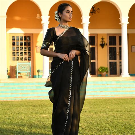 Handpainted Black Saree – Muksweta