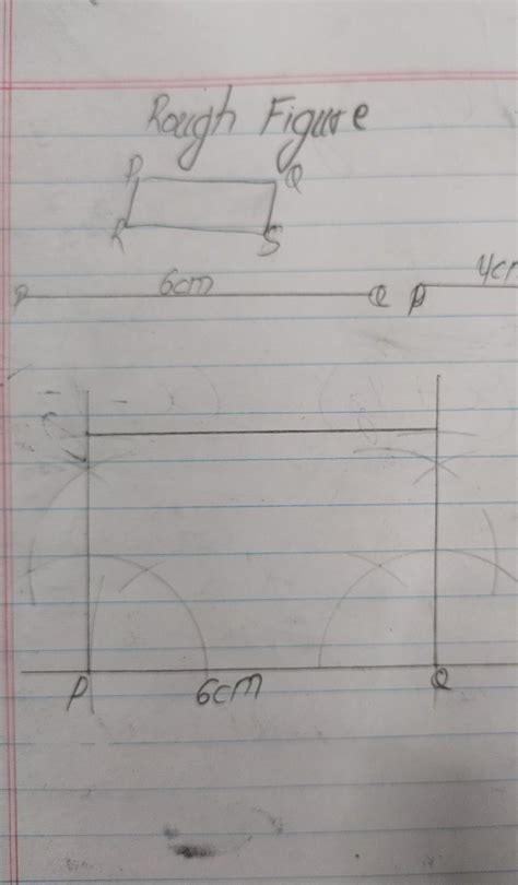 construct a rectangle PQRS with PQ=6cm and PR=4cm - Brainly.in