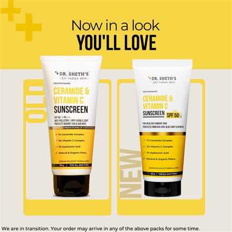 Ceramide & Vitamin C Sunscreen - 80gm – Dr Sheth's