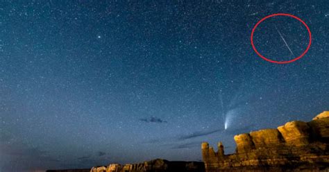 Comet Neowise And Meteor Shower Captured In Same Image