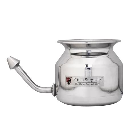 PrimeSurgicals Premium Quality Stainless Steel Jal Neti pot - with 50 ...