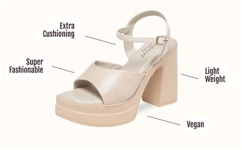 Arina Cream 4.1 Inch Lightweight Trendy And Fancy Platform Heels For ...