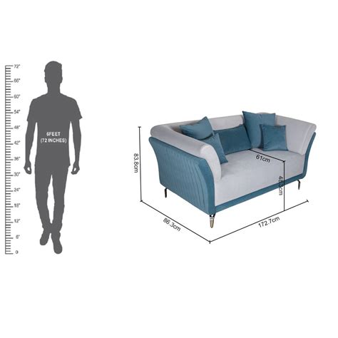 Elegance Fabric 2 Seater Sofa In Grey Color | Evok.in