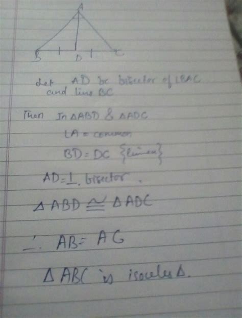 if the bisector of an angle of a triangle bisects the opposite side ...