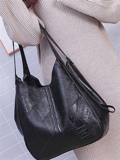 Medium Hobo Bag With Stitch Detail, PU Material | SHEIN USA