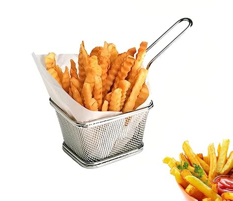 Stainless Steel Mini Square Fry Basket French Fries Holder, Fried Food ...