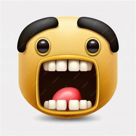Premium AI Image | expressive emoticon face open mouth emoji