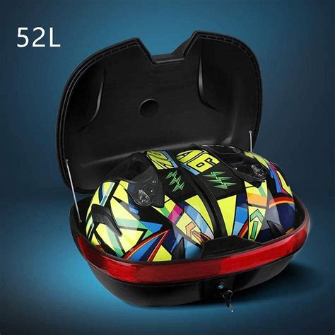 52L Extra Large Suitcase 2 Helmet Motorcycle Top Box, Waterproof Tool ...