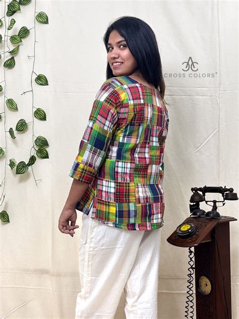 Multicolor Patchwork Short Kurti – Cross Colors