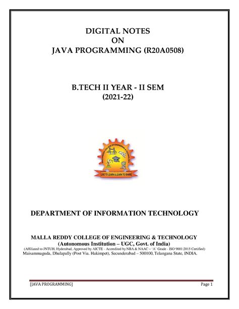 JAVA Programming - Study material - DIGITAL NOTES ON JAVA PROGRAMMING ...
