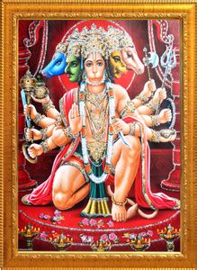Sunframing Panchmukhi hanuman ji photo frame with laminated sheet ...