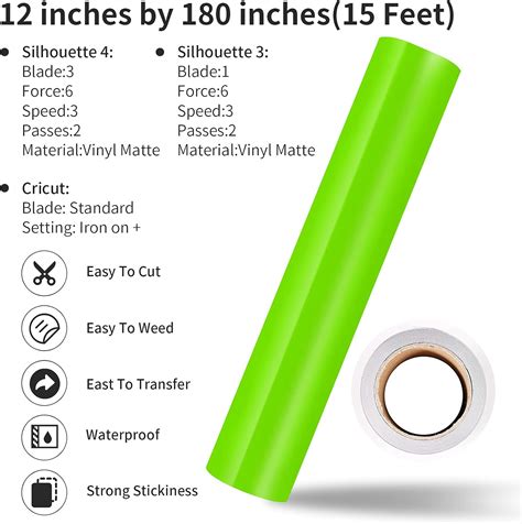 Buy Glossy Green Permanent Vinyl Roll for Cricut, Lya Vinyl 12 x 15Ft ...