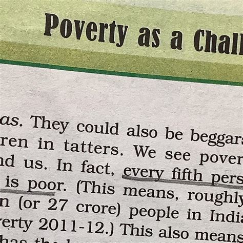 Every _ person in India is poor. Fourth or fifth ( as per my book it is ...