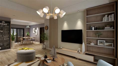 120平北欧风格三居室客厅沙发图片_齐家网装修效果图