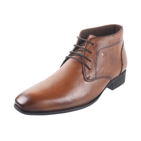 Buy Metro Men Tan Lace-up Leather Ankle Length Chelsea boot UK/6 EU/40 ...