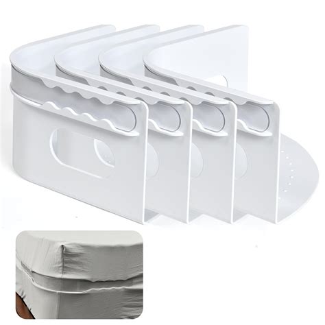 Bed Sheet Holder, Fitted Sheet Clips with Lock Strips - Heavy Duty Bed ...