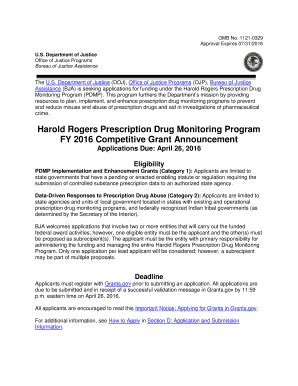 Fillable Online bja Harold Rogers Prescription Drug Monitoring Program ...