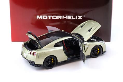 1:18 Motorhelix Nissan GT-R R35 Track Edition by NISMO T-Spec 2022 Millenium Jade - Premium ...