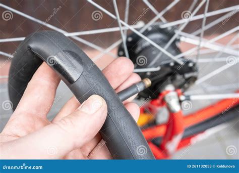 Patch Applied To a Bicycle Rubber Tire that Has Been Repaired after a ...