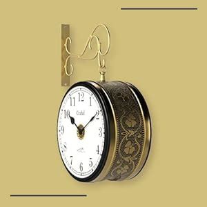 Buy Craftel Metal Analog Double Sided Vintage Station Wall Clock with ...