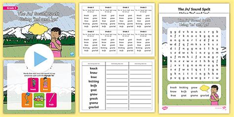 Grade 3 English Phonics kn- and gn- Spelling Pack (CAPS)