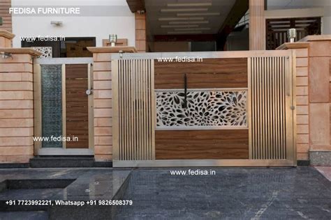 Home Boundary Wall Design With Gate Modern Gate Door Modern Name Plate ...