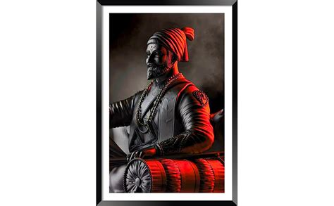 DBrush Chhatrapati Shivaji Maharaj Painting Photo Frame With Glass for ...