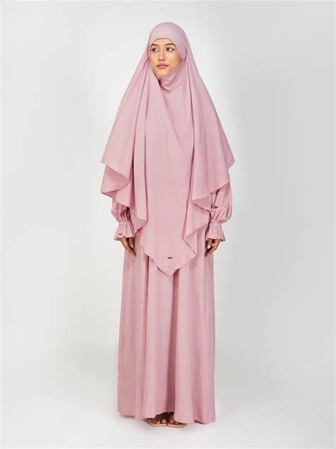 Buy Nazish Blush Pink Khimar Set Online in India
