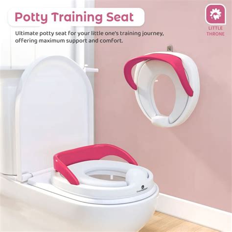 Portable Toddler Potty Training Seat - Anti-Slip Seat - Pink & White