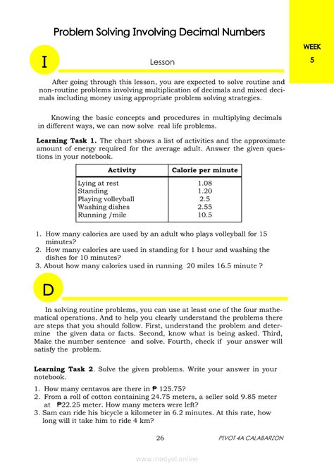 Image result for Examples of Module for Grade 6