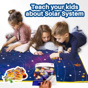 Clever Kids EDUCATIONAL SOLAR SYSTEM ACTIVITY MAT WITH AN INFORMATION ...