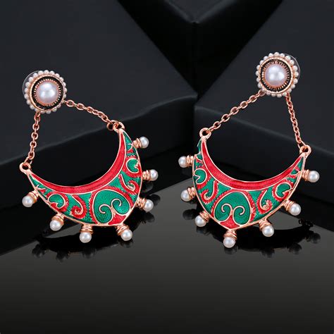 Buy Estele Rose Gold Plated Fascinating Earrings for Women Online