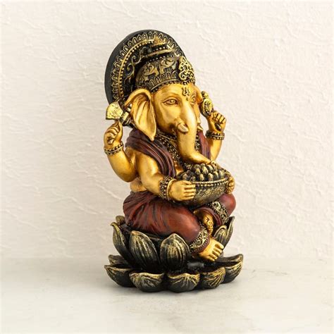 Buy Dhyana Multicolour Polyresin Lakshmi Ganesha Figurine - Set of 2 ...