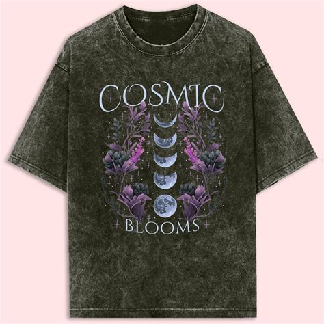 Cosmic Blooms Acid Wash Oversized T-Shirt – Soul & Peace
