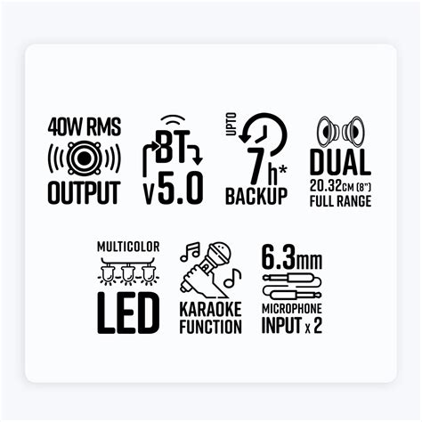 Zebronics Thump 222 Trolley Speaker - 40W, LED, Mic