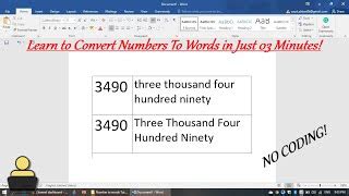 Image result for Convert Numbers to Words Zero Coding in Microsoft Word