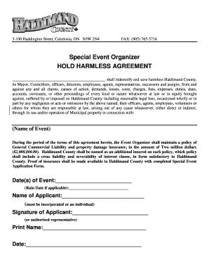 18 Printable Hold Harmless Agreement Forms and Templates - Fillable ...