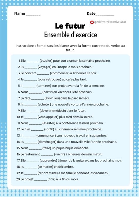 Future Tense In French in 2024 | Basic french words, French worksheets ...