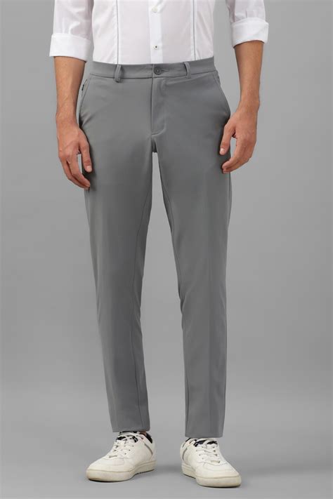 Buy Men Grey Slim Fit Solid Flat Front Casual Trousers Online - 930054 ...