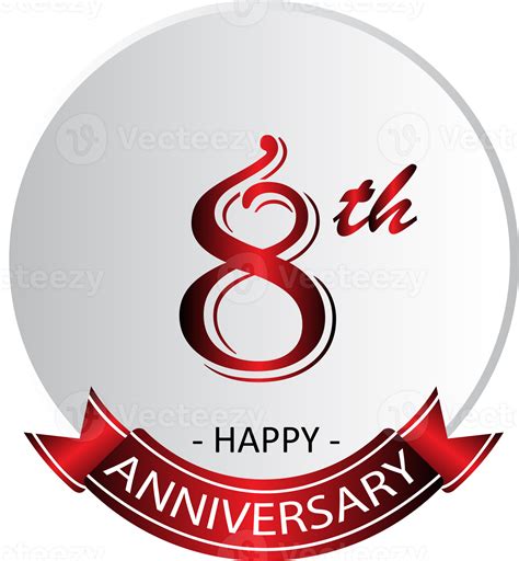 8th anniversary celebration label 13836178 PNG
