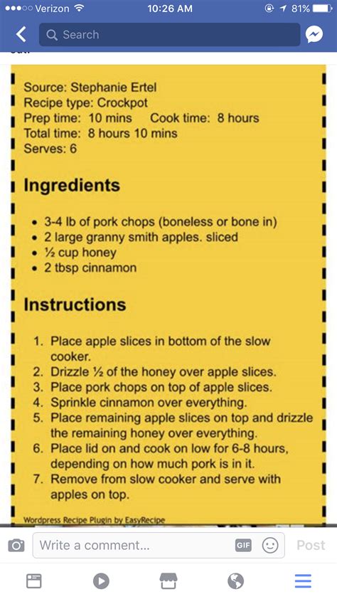 Honey Pork Chops and Apples Recipe for Slow Cooker