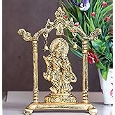 Buy TIED RIBBONS Gold Plated Radha Krishna Idol Statue Showpiece (Resin ...