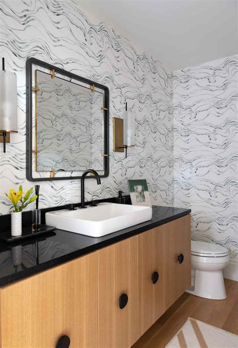 Modern Bathroom Wallpaper Ideas 54 Ways To Use Bold Wallpaper In Your