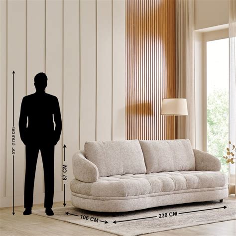 Buy Alexa Fabric 3-Seater Sofa cum Lounger - Beige from Home Centre at ...