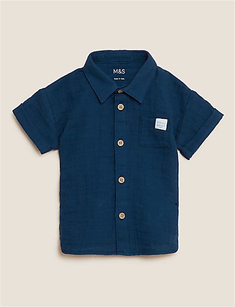Buy Pure Cotton Shirt (0-3 Yrs) at Marks & Spencer