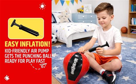 Kidsmate Power Punch Boxing Punching Stand for Kids with Gloves & Pump ...