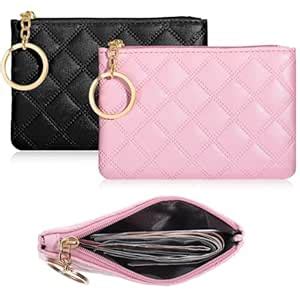 Buy PALAY® Small Coin Purse 2Pcs Rhombus PU Zipper Coins Bag Portable ...