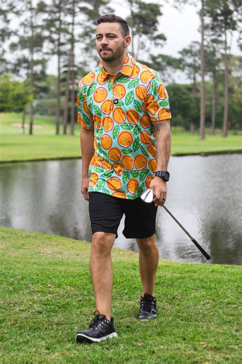 CA Funky Golf Shirt | Turquoise Oranges – Custom Apparel