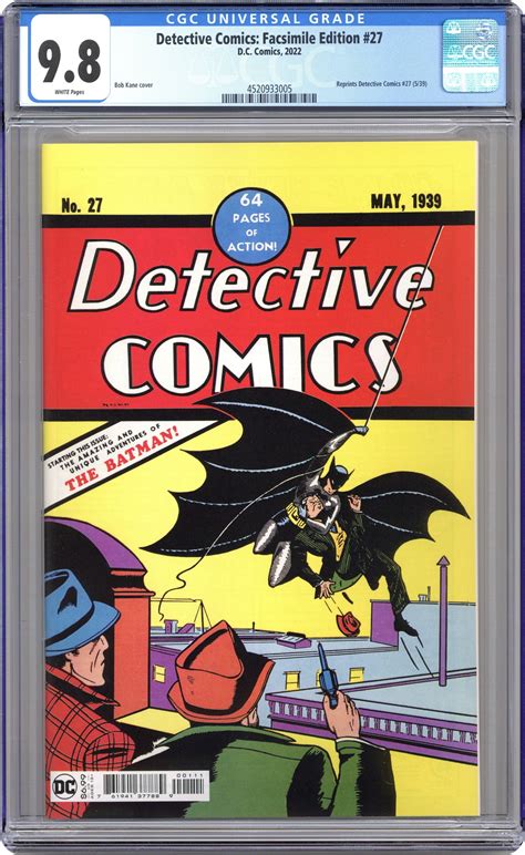Detective Comics (1937 1st Series) Facsimile Edition 27 CGC 9.8